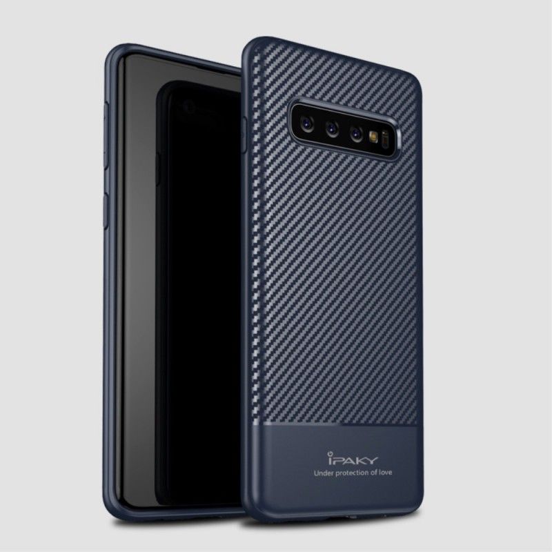 Hülle Samsung Galaxy S10 Schwarz Ipaky Kohlefaser