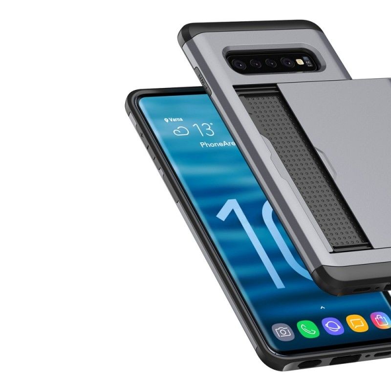 Hülle Samsung Galaxy S10 Schwarz Starrer Auffälliger Kartenhalter