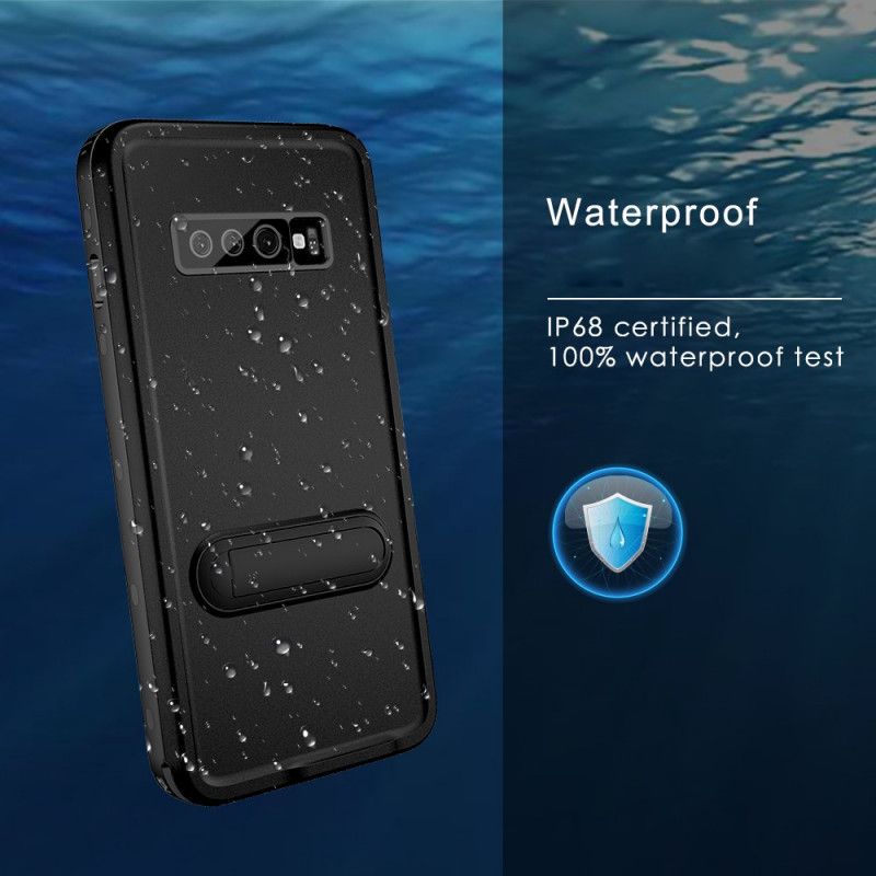 Hülle Samsung Galaxy S10 Schwarz Wasserdicht Mit Redpepper-Unterstützung