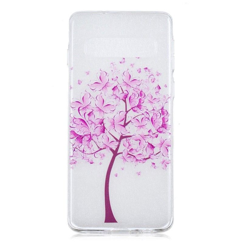 Hülle Samsung Galaxy S10 Transparenter Schmetterlingsbaum