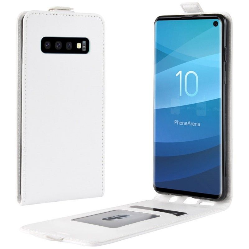 Lederhüllen Samsung Galaxy S10 Schwarz Handyhülle Faltbarer Ledereffekt