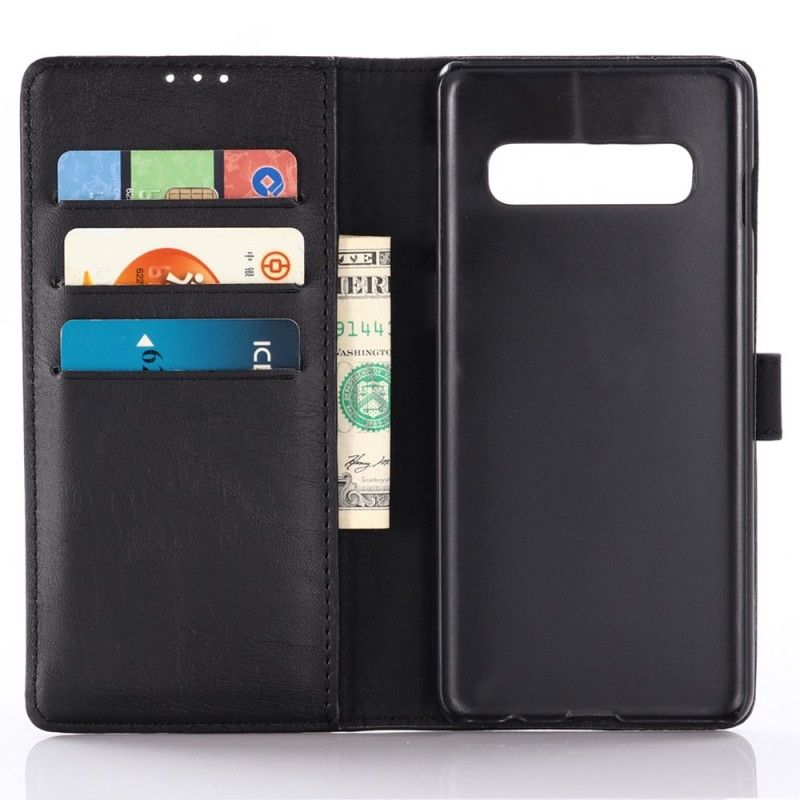 Lederhüllen Samsung Galaxy S10 Schwarz Vintage Kunstleder