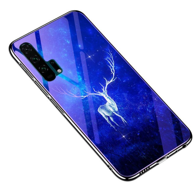 Hülle Honor 20 Pro Dunkelblau Gehärtetes Glas Und Tierisches Silikon