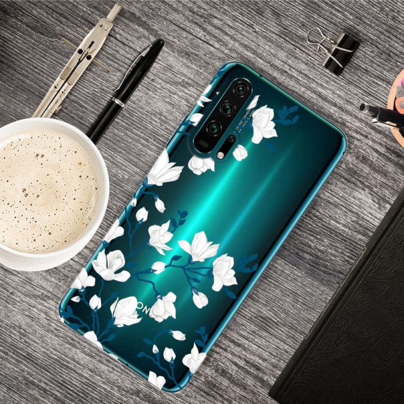 Hülle Honor 20 Pro Handyhülle Weiße Blüten