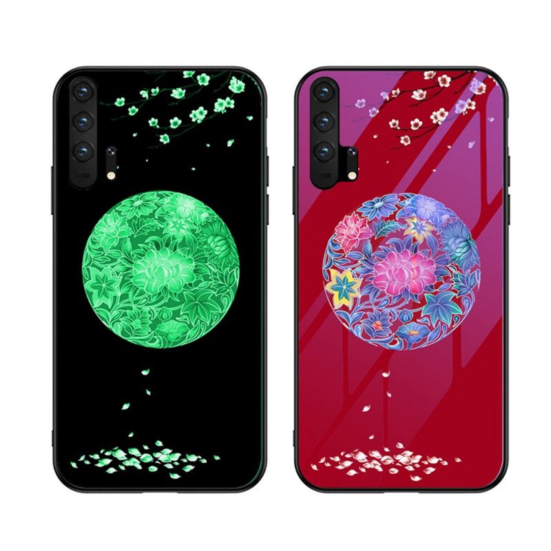 Hülle Honor 20 Pro Rot Gehärtetes Glas Mit Fluoreszierendem Muster