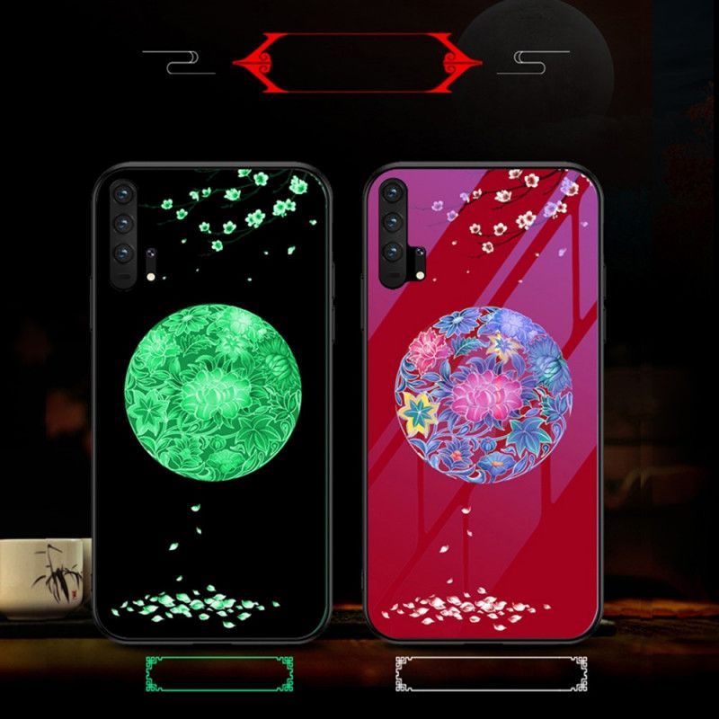 Hülle Honor 20 Pro Rot Gehärtetes Glas Mit Fluoreszierendem Muster