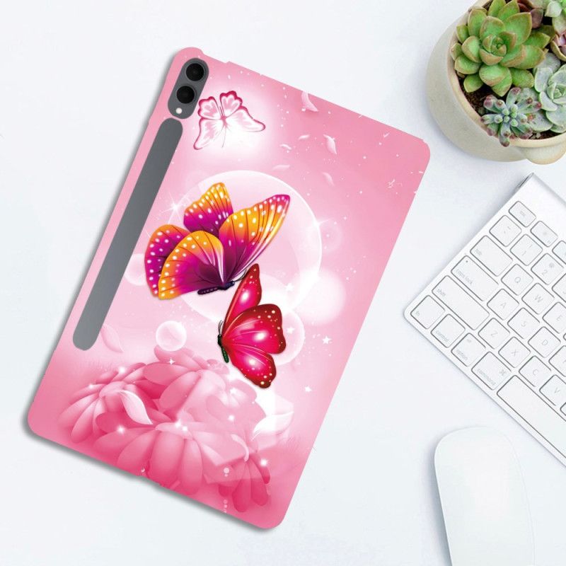 Hülle Samsung Galaxy Tab S11 Ultra Handyhülle Rosa Schmetterlinge