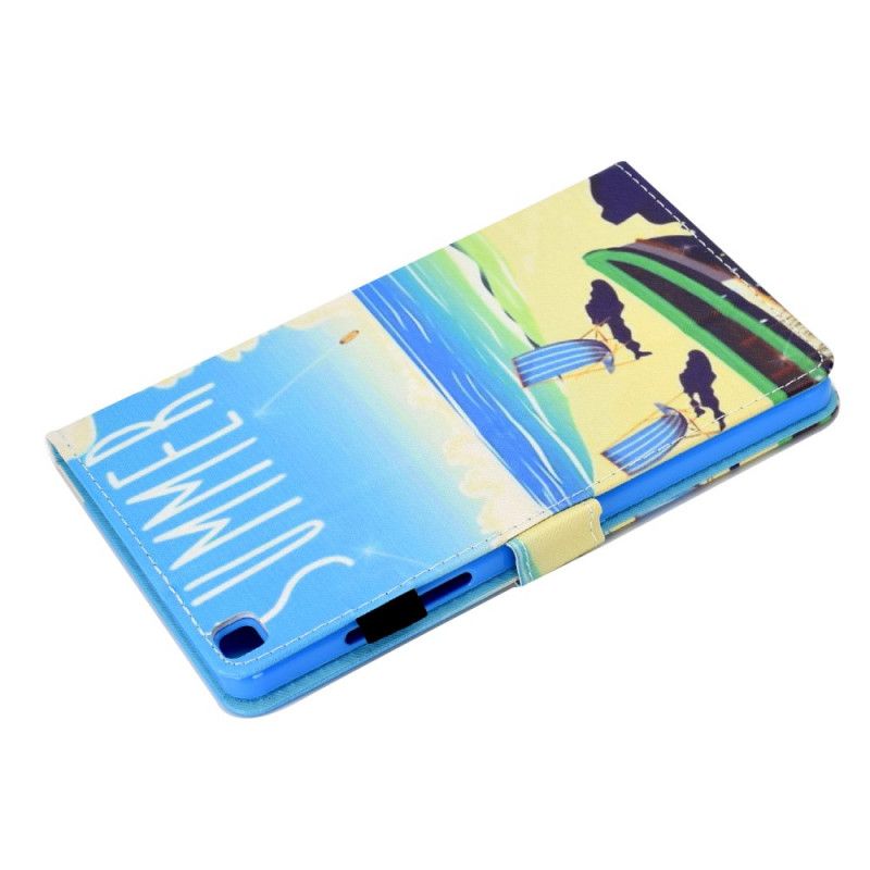 Lederhüllen Für Samsung Galaxy Tab A7 Grün Strand