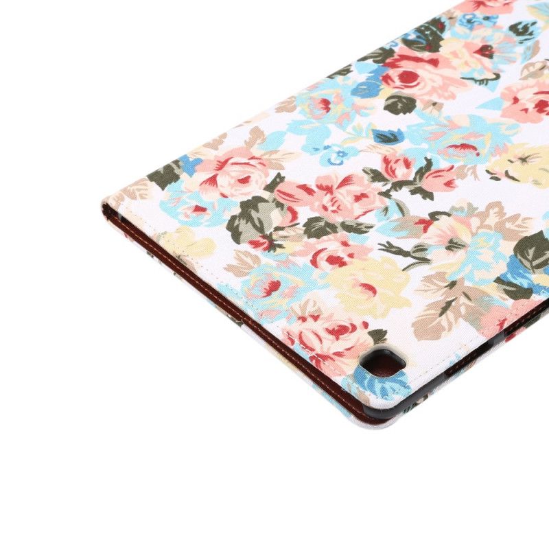Lederhüllen Für Samsung Galaxy Tab A7 Schwarz Freiheitsblumen