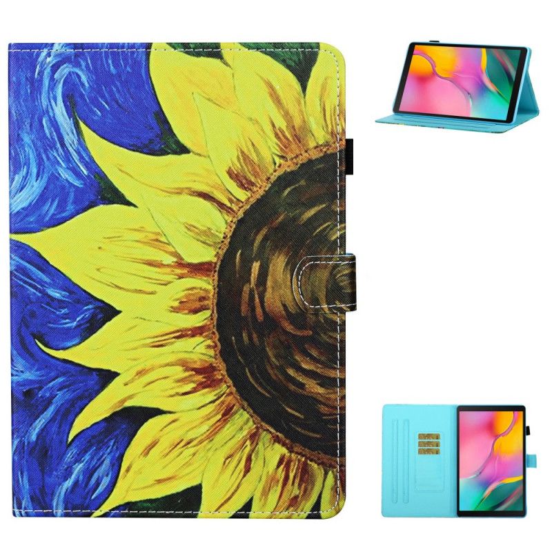 Lederhüllen Samsung Galaxy Tab A7 Bemalte Sonnenblume