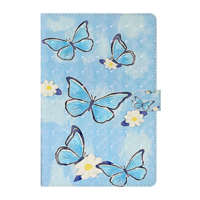 Lederhüllen Samsung Galaxy Tab A7 Blaue Schmetterlinge