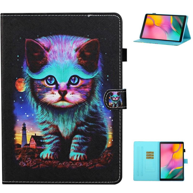 Lederhüllen Samsung Galaxy Tab A7 Elektrische Katze