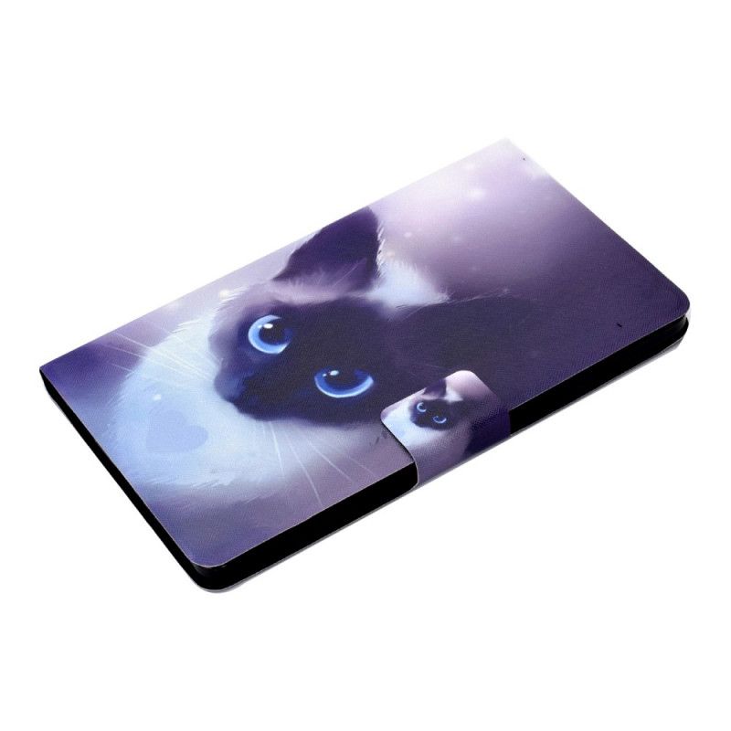 Lederhüllen Samsung Galaxy Tab A7 Grau Katzenblaue Augen