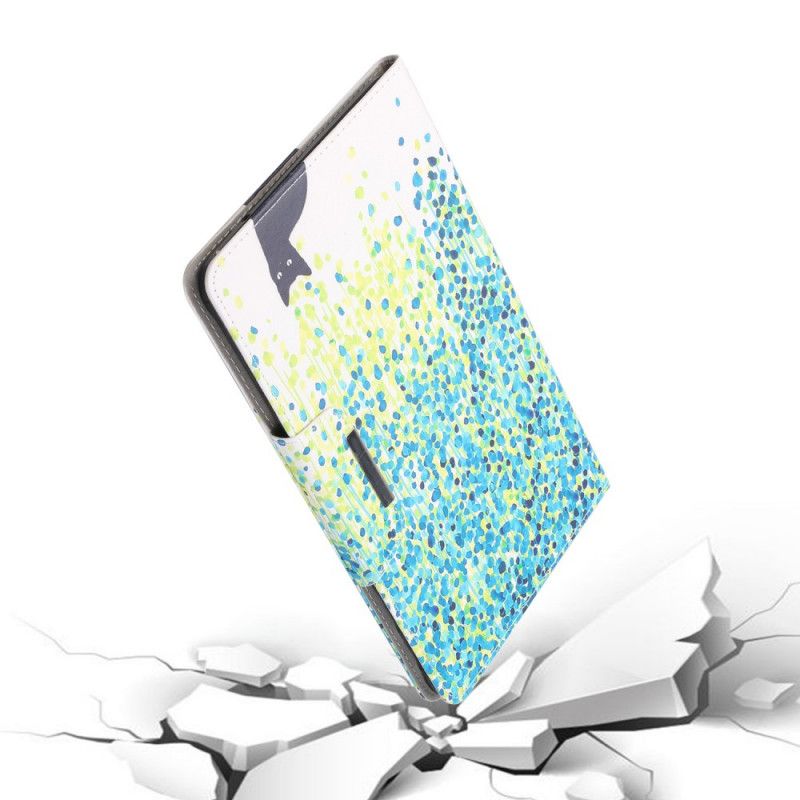 Lederhüllen Samsung Galaxy Tab A7 Katze Und Blütenblätter
