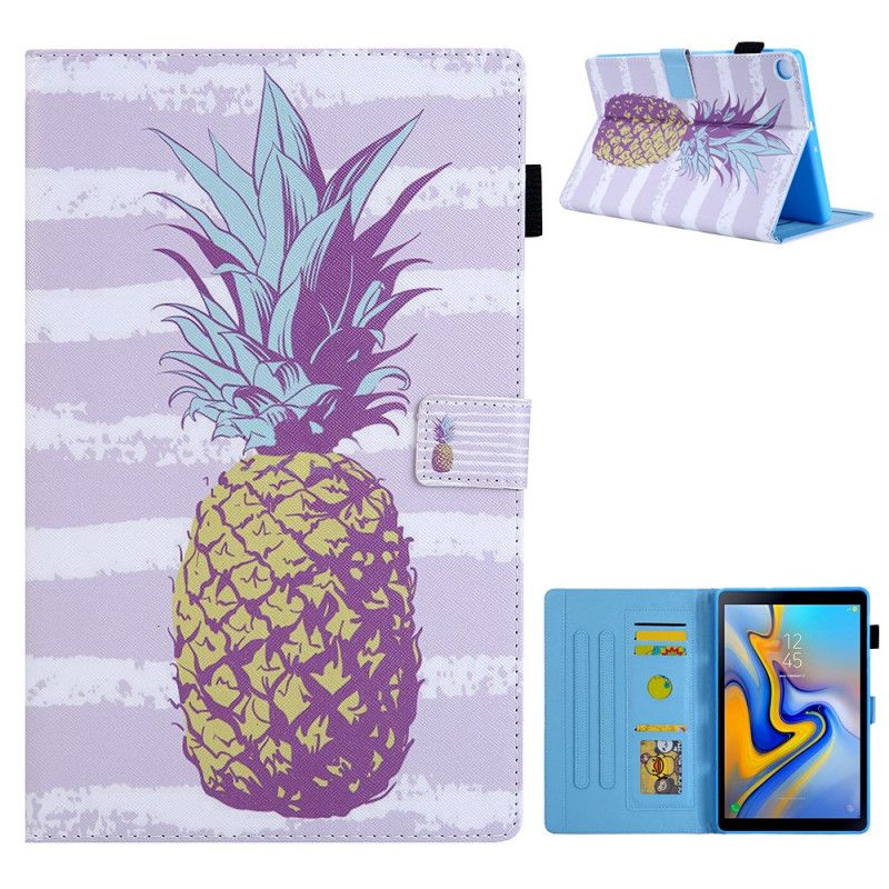 Lederhüllen Samsung Galaxy Tab A7 Magenta Ananas-Design