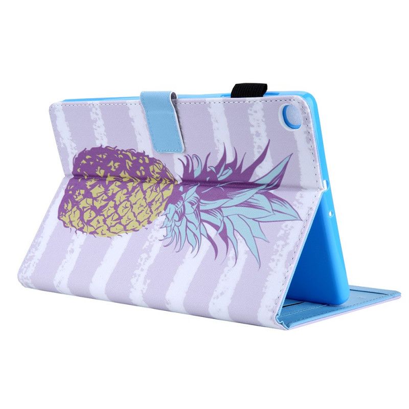 Lederhüllen Samsung Galaxy Tab A7 Magenta Ananas-Design