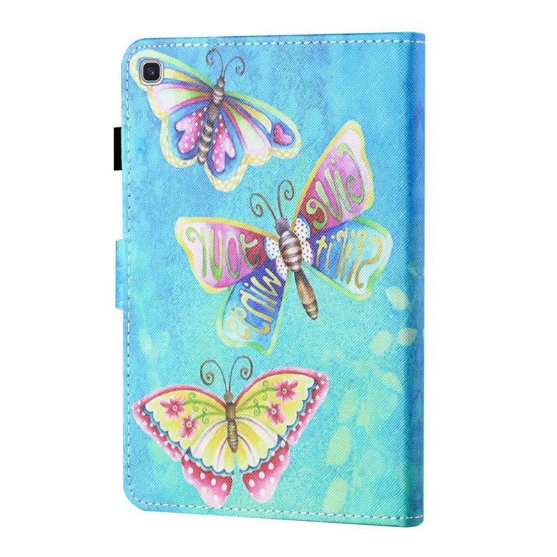 Lederhüllen Samsung Galaxy Tab A7 Mehrfarbige Schmetterlinge