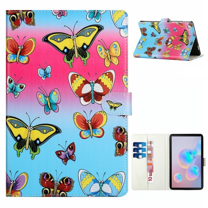 Lederhüllen Samsung Galaxy Tab A7 Schmetterlinge