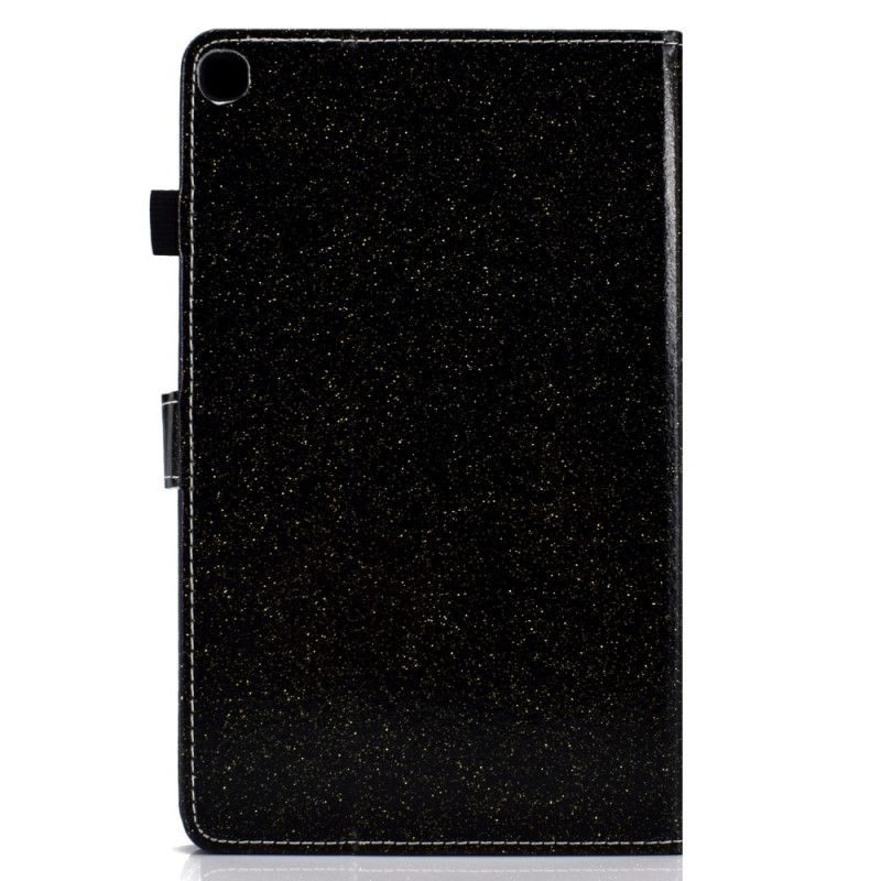 Lederhüllen Samsung Galaxy Tab A7 Schwarz Handyhülle Funkelnder Glitzer
