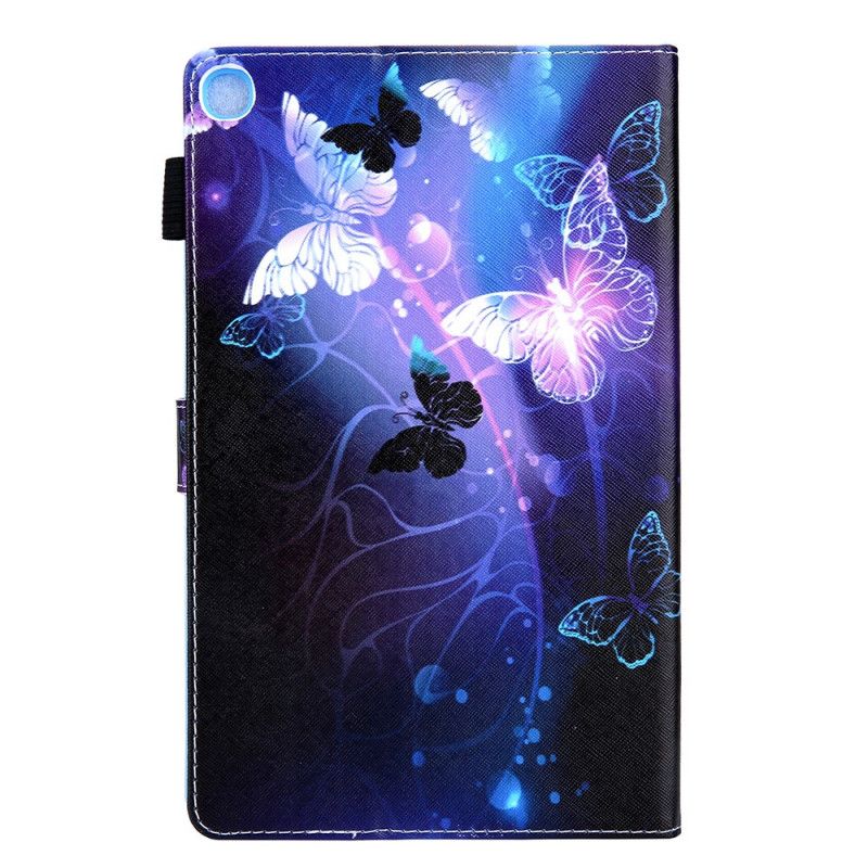 Lederhüllen Samsung Galaxy Tab A7 Schwarz Schmetterlinge Im Flug