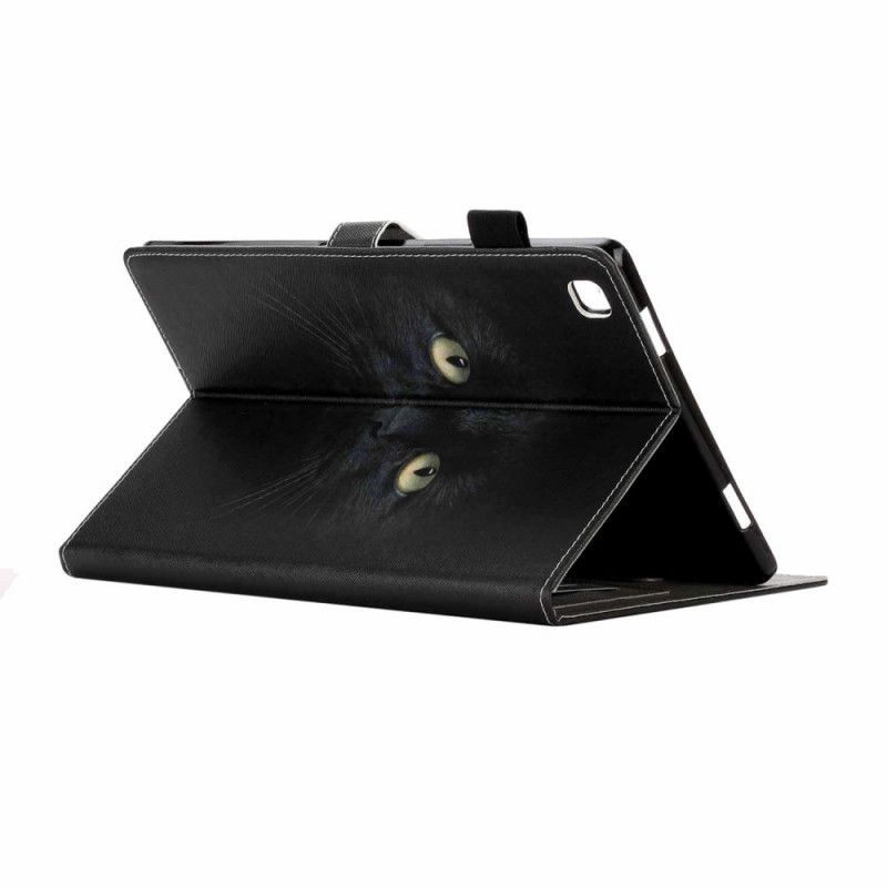 Lederhüllen Samsung Galaxy Tab A7 Schwarze Katzenaugen