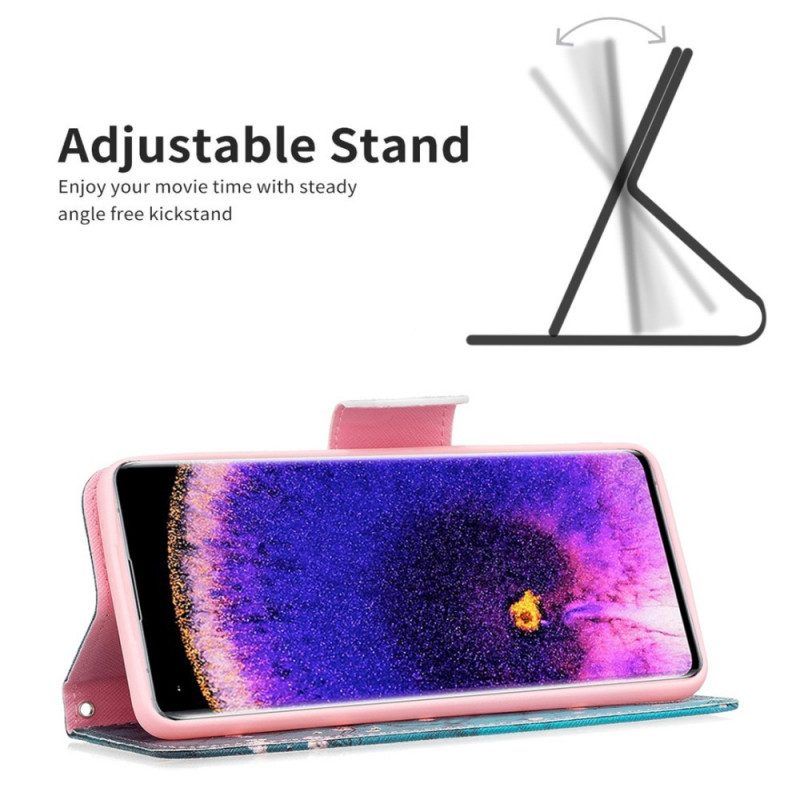 Flip Case Für Oppo Find X5 Baummalerei