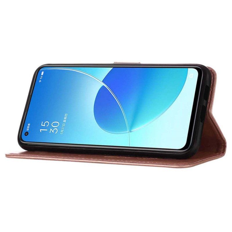 Flip Case Für Oppo Find X5 Schmetterlingsdesign Mit Umhängeband