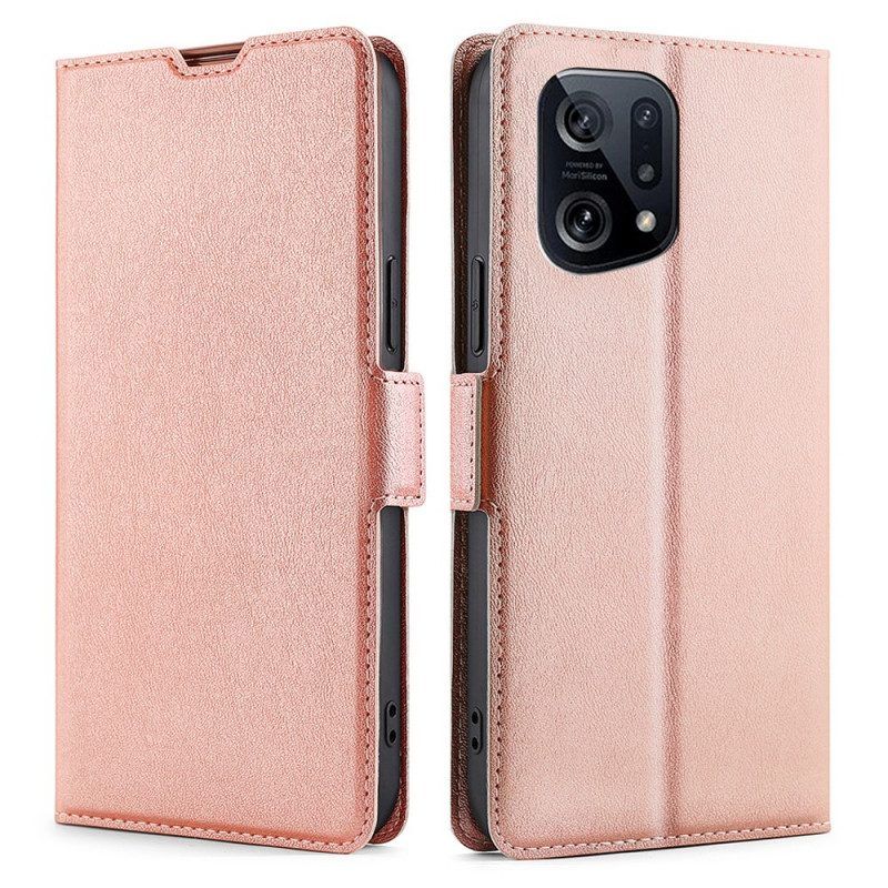 Lederhüllen Für Oppo Find X5 Flip Case Klappen-doppeldesign