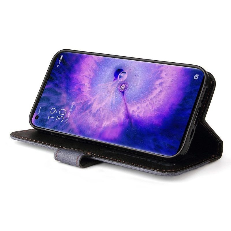 Lederhüllen Für Oppo Find X5 Mit Kordel Premium-armband Zweifarbig