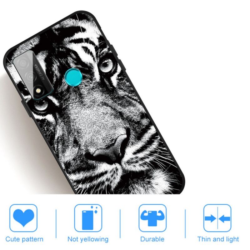 Hülle Für Huawei P Smart 2020 Schwarzweiss-Tiger