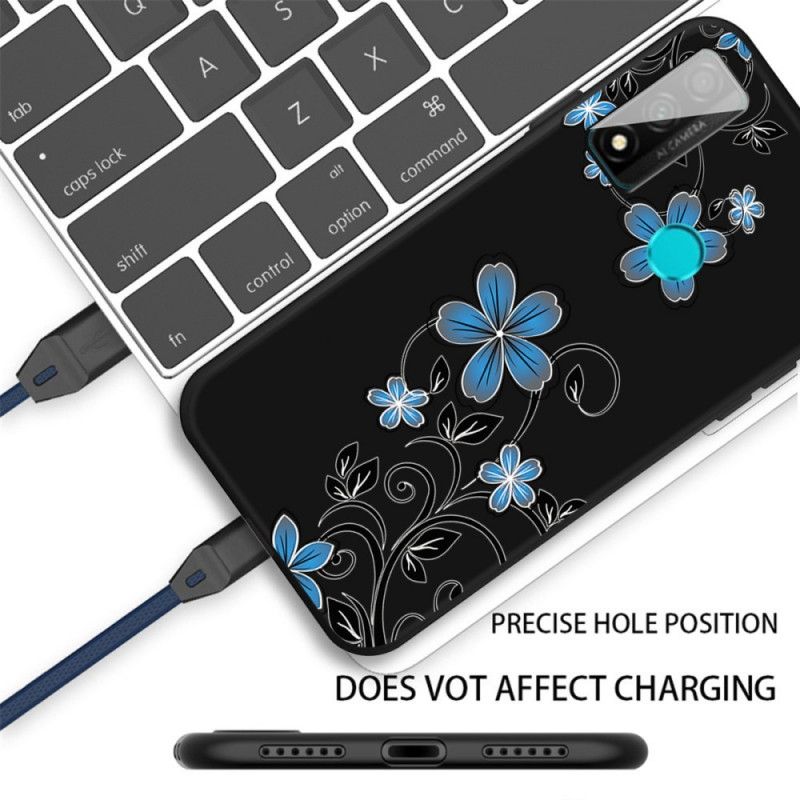 Hülle Huawei P Smart 2020 Blaue Blüten