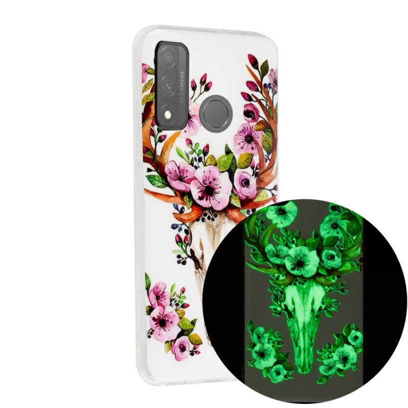 Hülle Huawei P Smart 2020 Fluoreszierender Blühender Elch