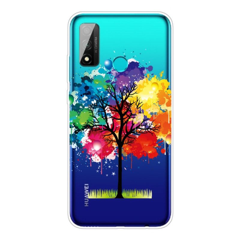 Hülle Huawei P Smart 2020 Handyhülle Transparenter Aquarellbaum