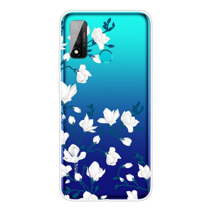 Hülle Huawei P Smart 2020 Handyhülle Weiße Blüten