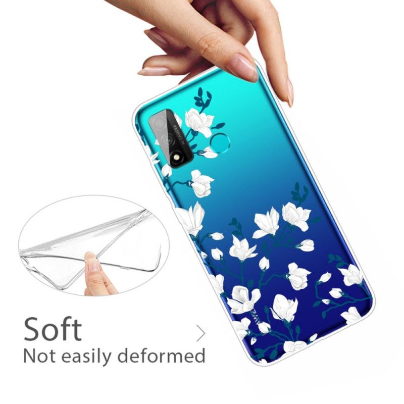 Hülle Huawei P Smart 2020 Handyhülle Weiße Blüten