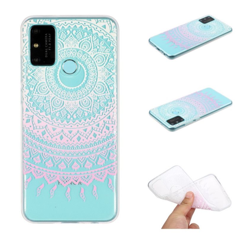 Hülle Huawei P Smart 2020 Pink Transparentes Buntes Mandala