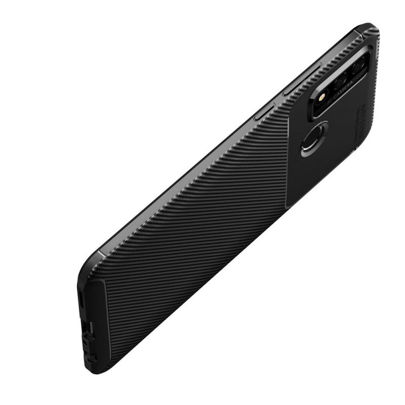 Hülle Huawei P Smart 2020 Schwarz Flexible Kohlefasertextur