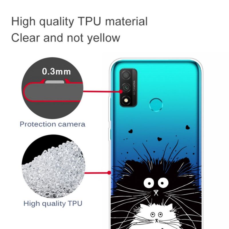 Hülle Huawei P Smart 2020 Transparent Überraschte Katzen