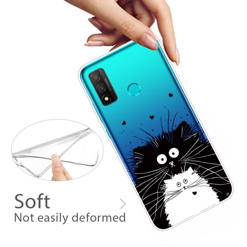 Hülle Huawei P Smart 2020 Transparent Überraschte Katzen