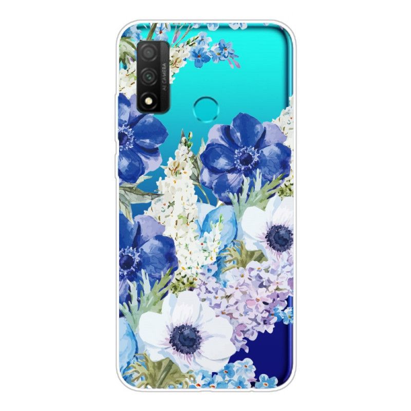 Hülle Huawei P Smart 2020 Transparente Aquarellblaue Blüten