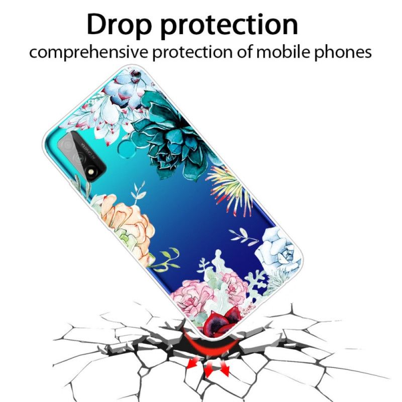 Hülle Huawei P Smart 2020 Transparente Aquarellblumen