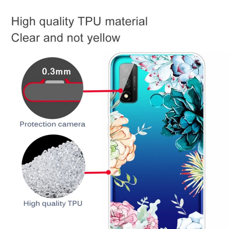 Hülle Huawei P Smart 2020 Transparente Aquarellblumen