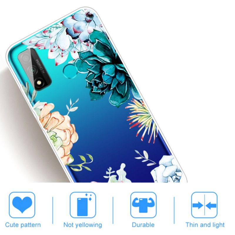 Hülle Huawei P Smart 2020 Transparente Aquarellblumen