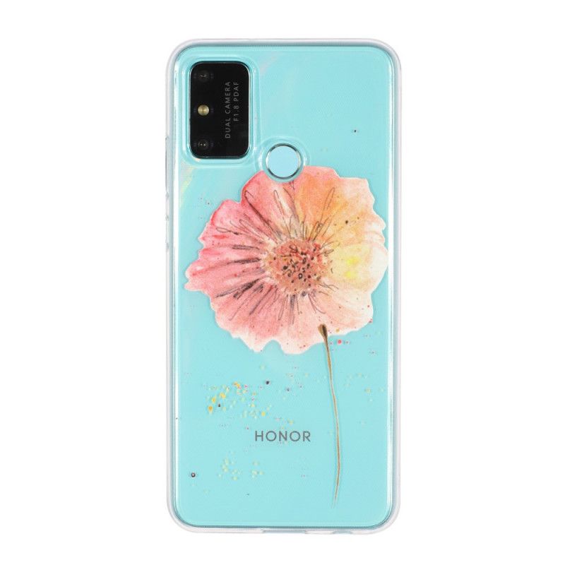 Hülle Huawei P Smart 2020 Transparente Aquarellmohnblume