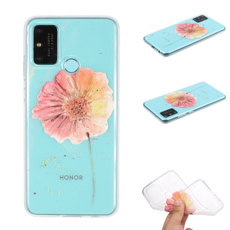 Hülle Huawei P Smart 2020 Transparente Aquarellmohnblume