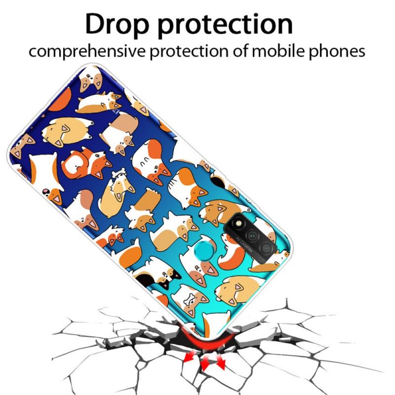 Hülle Huawei P Smart 2020 Transparente Mehrfachhunde