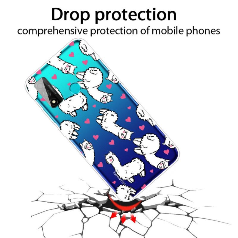 Hülle Huawei P Smart 2020 Transparente Spaßlamas