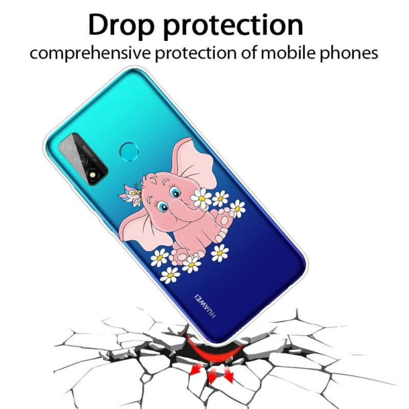 Hülle Huawei P Smart 2020 Transparenter Rosa Elefant