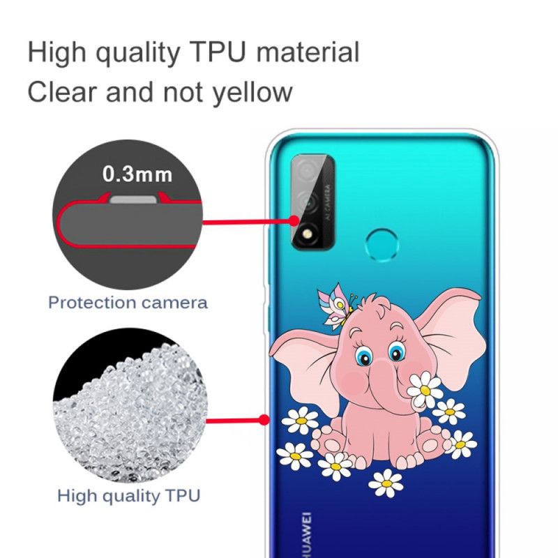 Hülle Huawei P Smart 2020 Transparenter Rosa Elefant