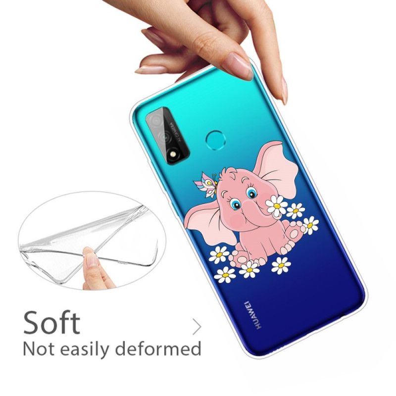 Hülle Huawei P Smart 2020 Transparenter Rosa Elefant